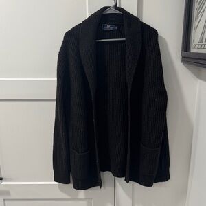 Vineyard Vines Men's Brown/Dark Gray Cardigan Sweater